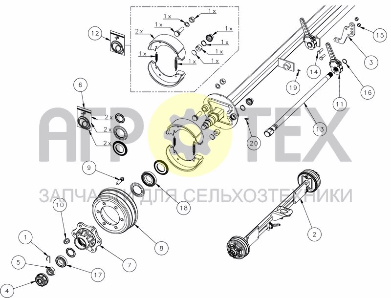 Чертеж BRAKE AXLE 40KM/H