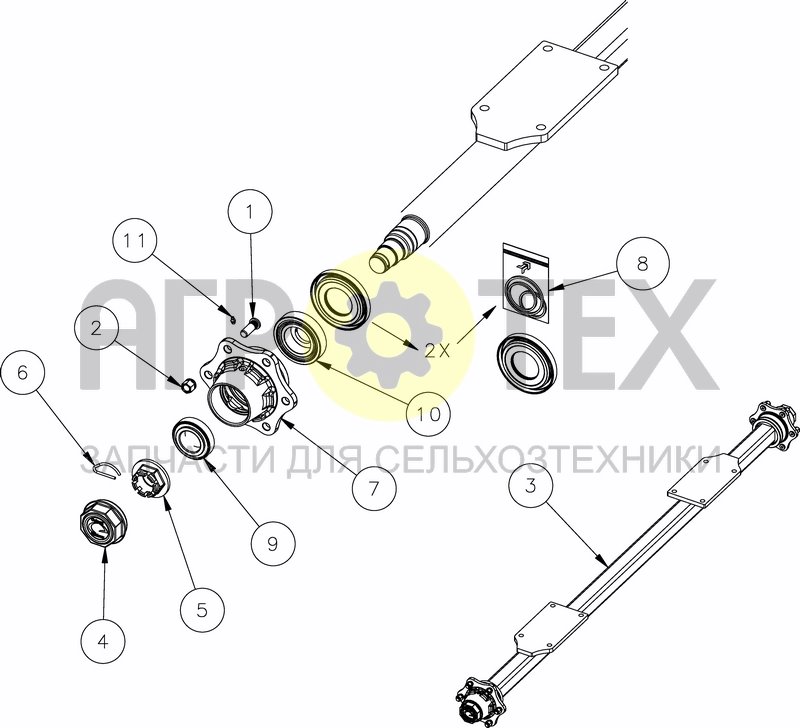 Чертеж NO BRAKE WIDE AXLES