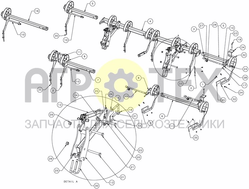 Чертеж LEVELLING TINES - RIGID - V2