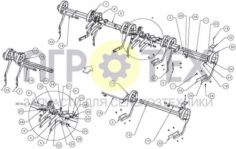 Чертеж LEVELLING TINES - PRO RIGID