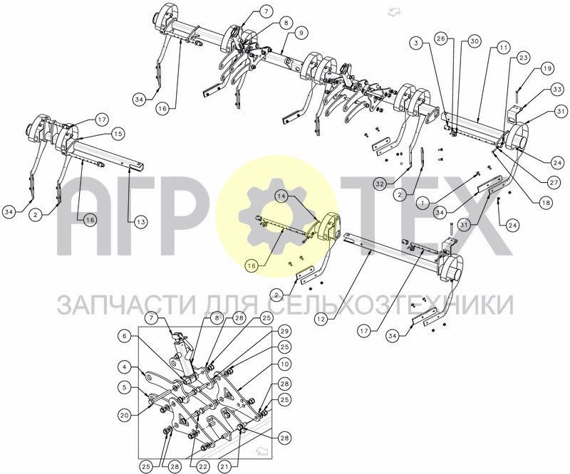 Чертеж LEVELLING TINES - PRO RIGID