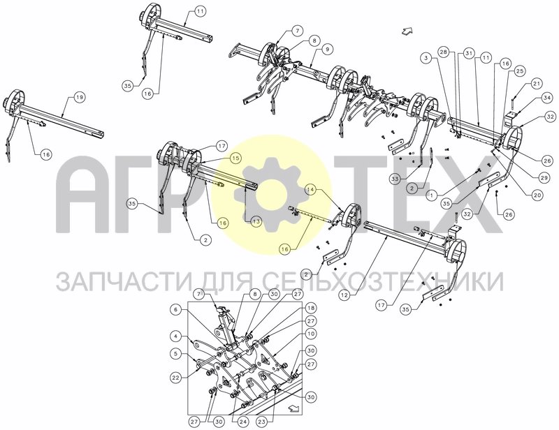 Чертеж LEVELLING TINES - PRO RIGID