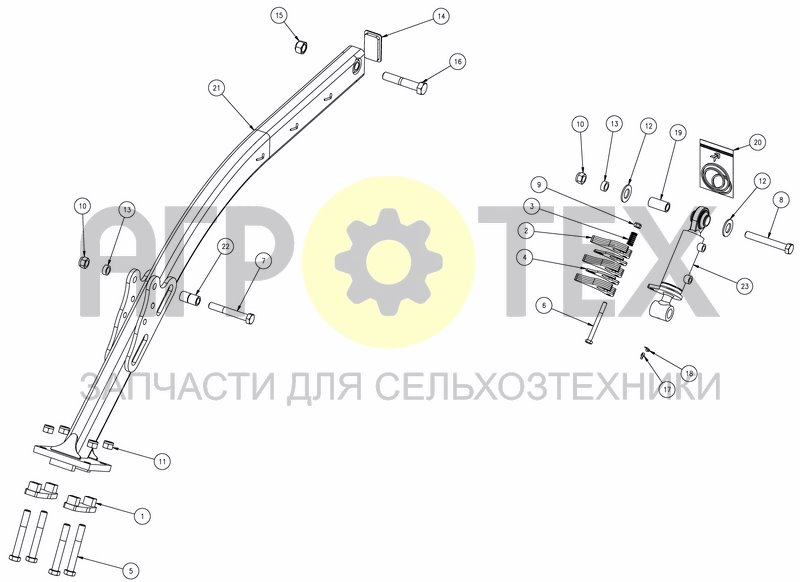 Чертеж ROLLER ARM HYDRAULIC SETTING