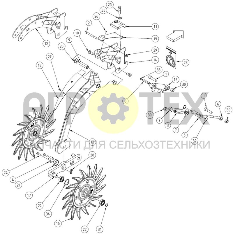 Чертеж ROTARY HOES ELEMENT