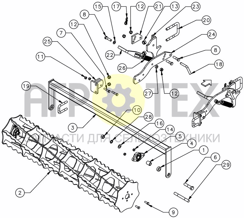 Чертеж SINGLE CRUMBLE ROLLER