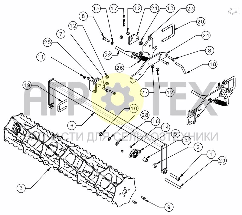 Чертеж SINGLE CRUMBLE ROLLER