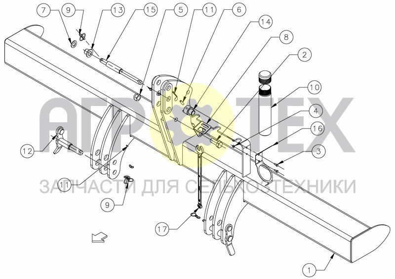 Чертеж STRIPTILL MACHINE RIGID STRUCTURE