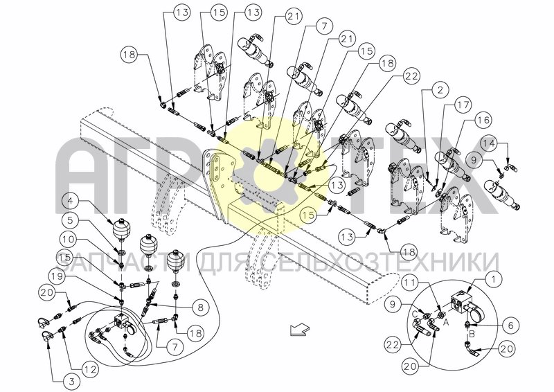 Чертеж RIGID NON STOP HYD. SYSTEM - CONFIG. 45 & 50CM