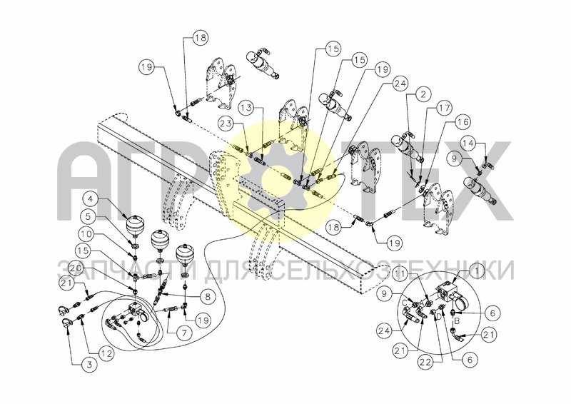 Чертеж NON STOP HYDRAULIC SYSTEM 4 ROWS