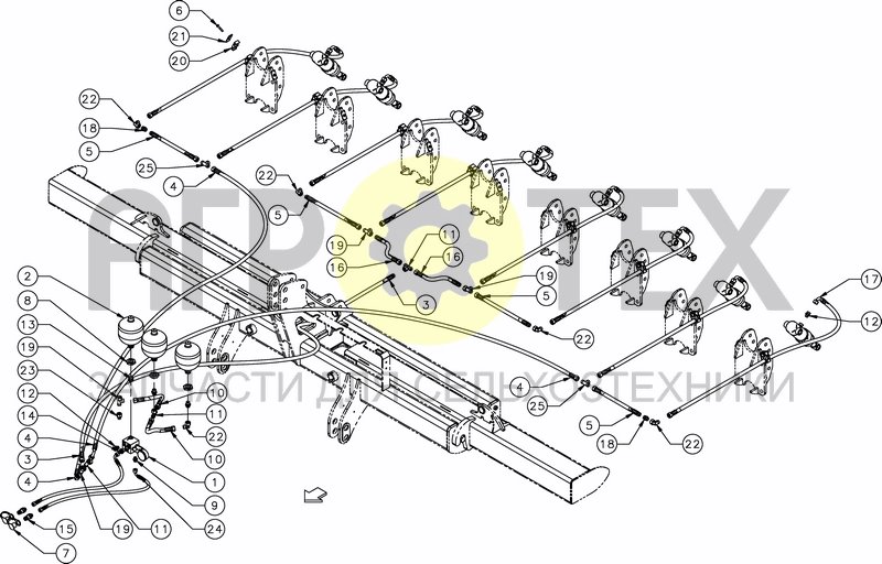 Чертеж FOLDING NON STOP HYD. SYSTEM