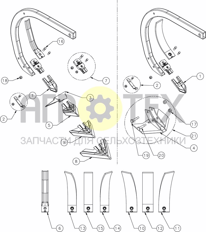 SHEAR BOLT TINE - KNOCK-ON OPTIONS (№18 на схеме)