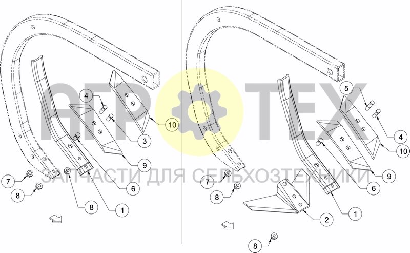 SHEAR BOLT TINE - PLOUGH OPTIONS (№9 на схеме)