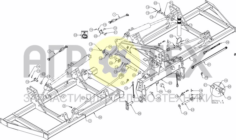 Чертеж 2 ROWS FOLDING FRAME 5M00