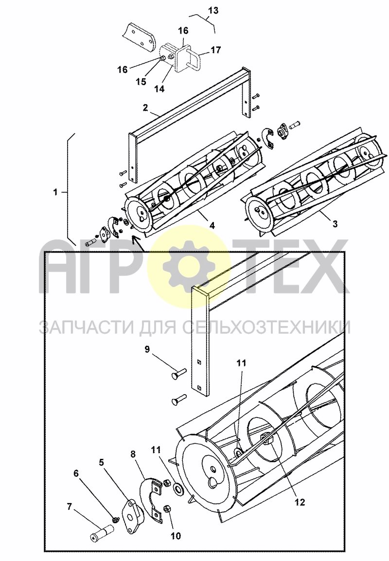 Чертеж SINGLE CRUMBLE ROLLER