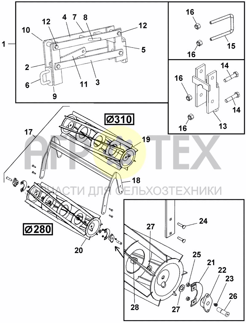 Чертеж TANDEM CRUMBLER ROLLER