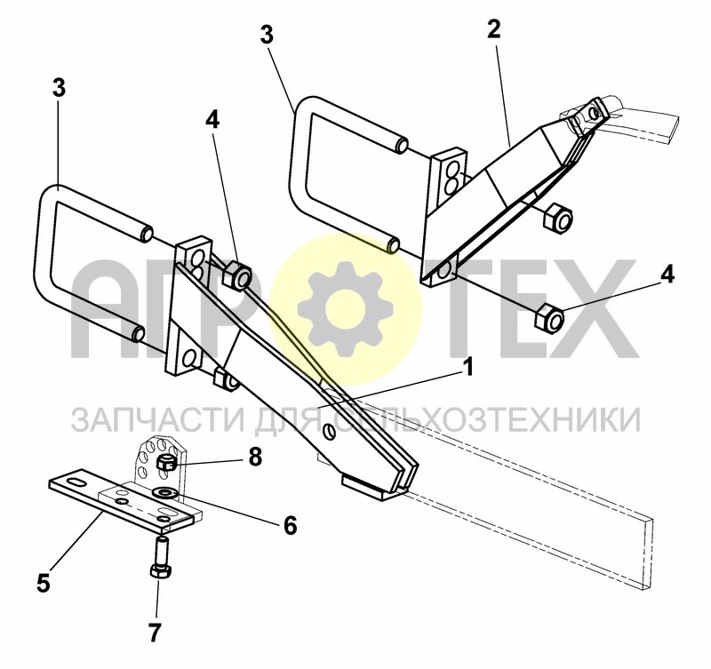 Чертеж FINGER HARROW + DOUBLE CRUMBLER ROLLER COMBINATION