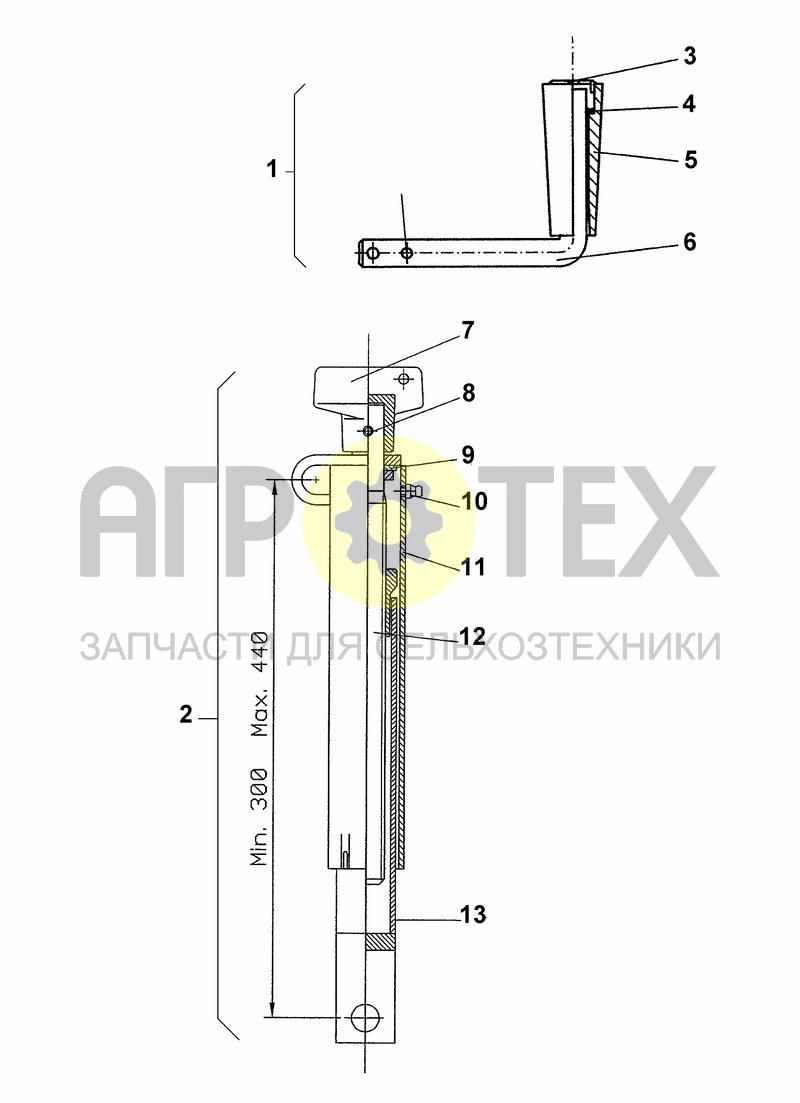 SPINDLE FOR ROLLER AND COMPARTMENT OF TINES ADJUST (№10 на схеме)
