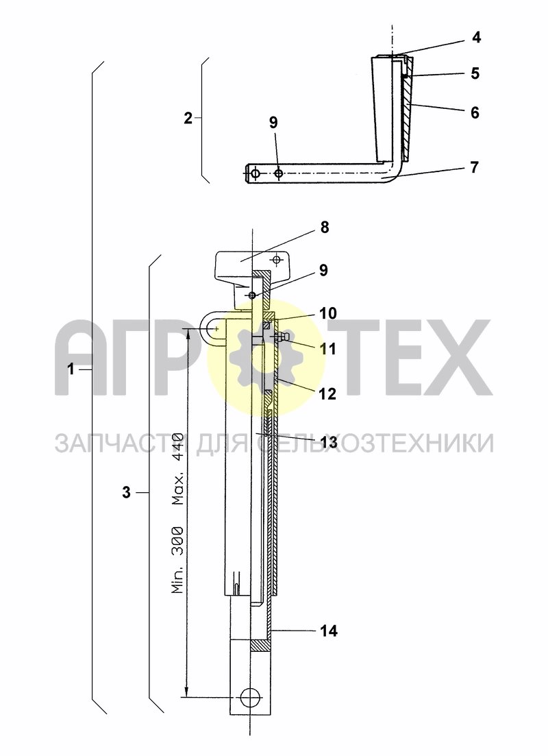 SPINDLE FOR ROLLER AND COMPARTMENT OF TINES ADJUST (№11 на схеме)
