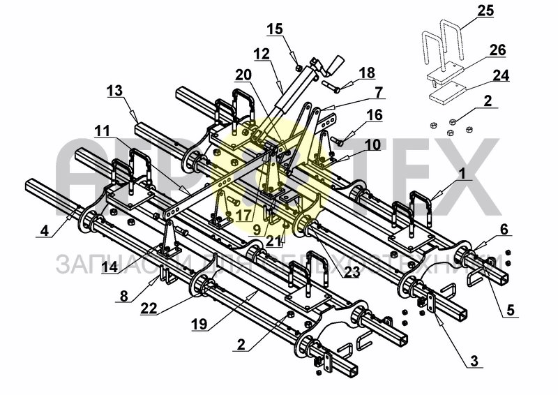 Чертеж COMPARTMENT OF TINES+HIGH DEPTH KIT