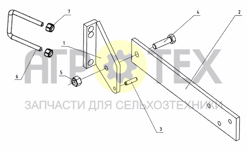 ARM FOR FINGER HARROW OR SINGLE CRUMBLER ROLLER (№3 на схеме)