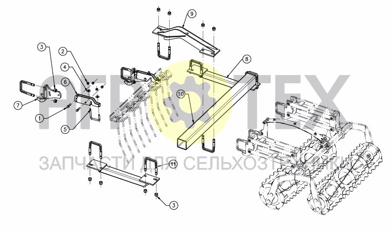 Чертеж FINGER HARROW+DOUBLE CRUMBLER ROLLER