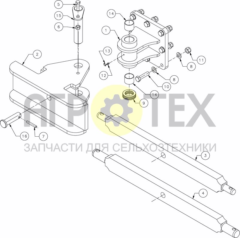 Чертеж CROSS SHAFT CAT 3&4