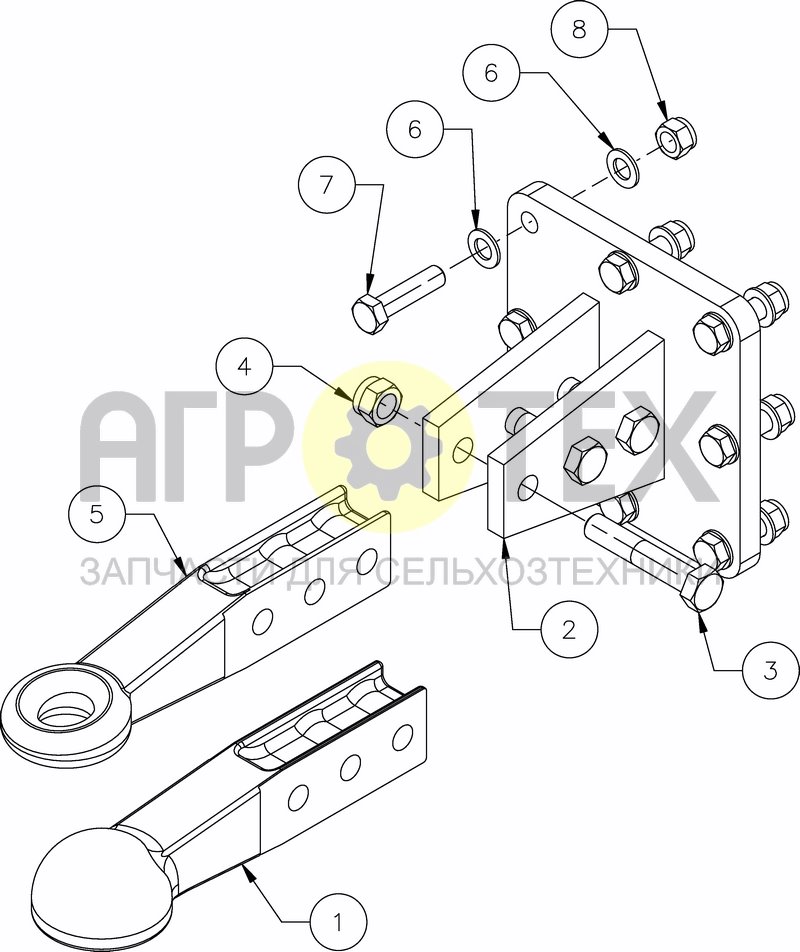 Чертеж FIX EYE AND BALL COUPLING