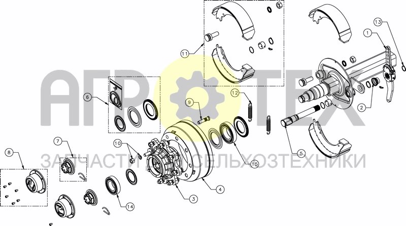 Чертеж AXLE FOR HYDRAULIC BRAKES