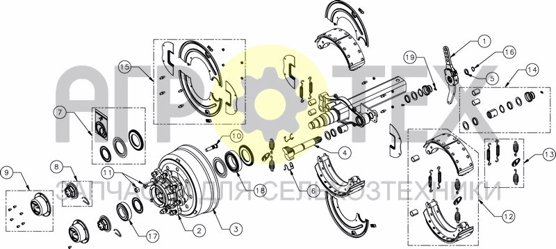 Чертеж AXLE FOR PNEUMATIC BRAKES