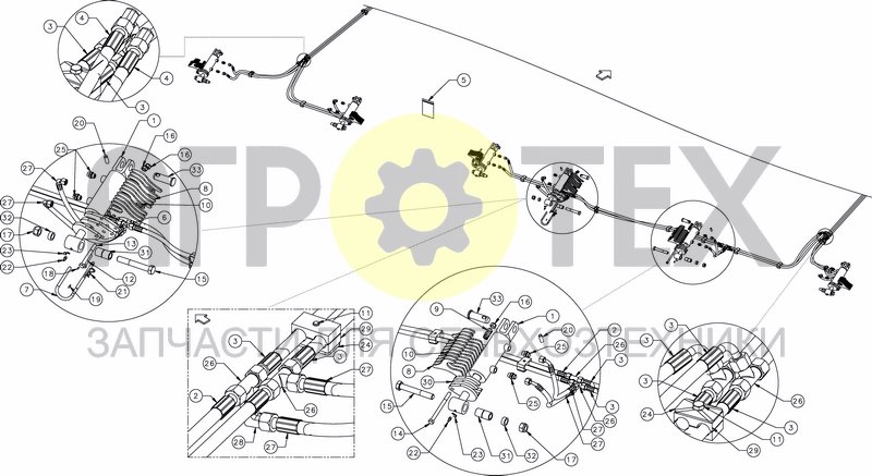 Чертеж HYDRAULIC DEPTH CONTROL - REAR