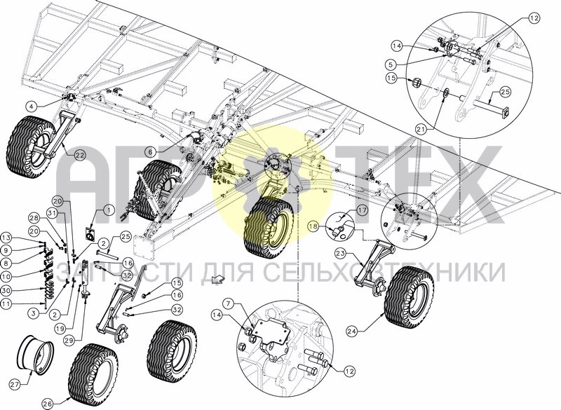 Чертеж FRONT WHEELS WITH HYDRAULIC SETTING