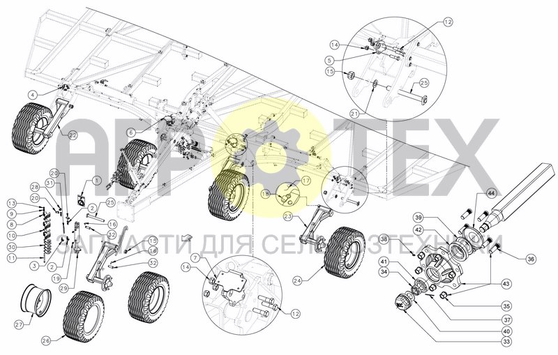 Чертеж FRONT WHEELS WITH HYDRAULIC SETTING