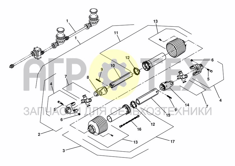 Чертеж CONN. DRIVE SHAFT  FRONTSIDE