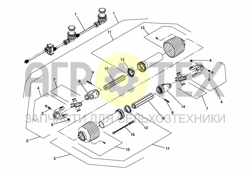 Чертеж CONN. DRIVE SHAFT BACKSIDE