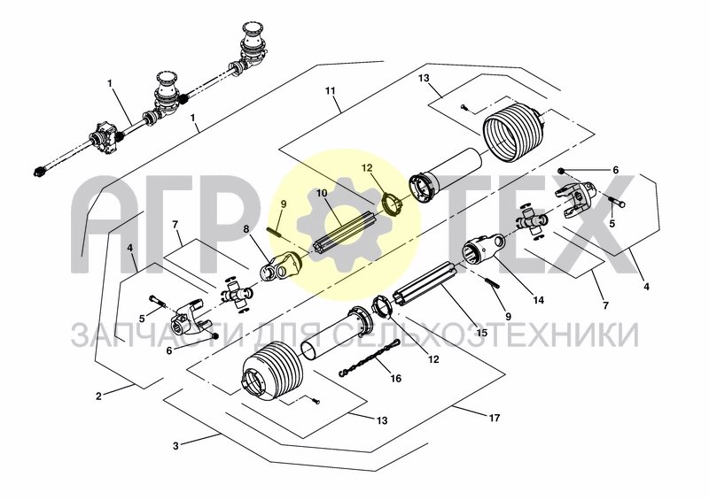 Чертеж CONN. DRIVE SHAFT BACKSIDE