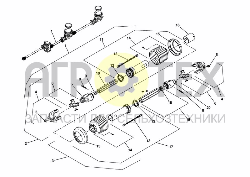 Чертеж CONN. DRIVE SHAFT  FRONTSIDE