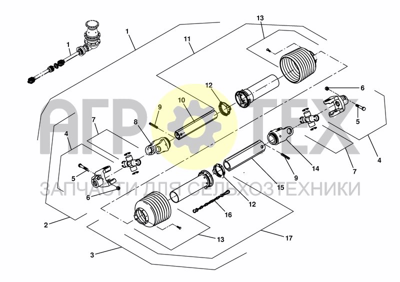 Чертеж CONN. DR. SHAFT (REAR CONV./SIDE SLIDE)