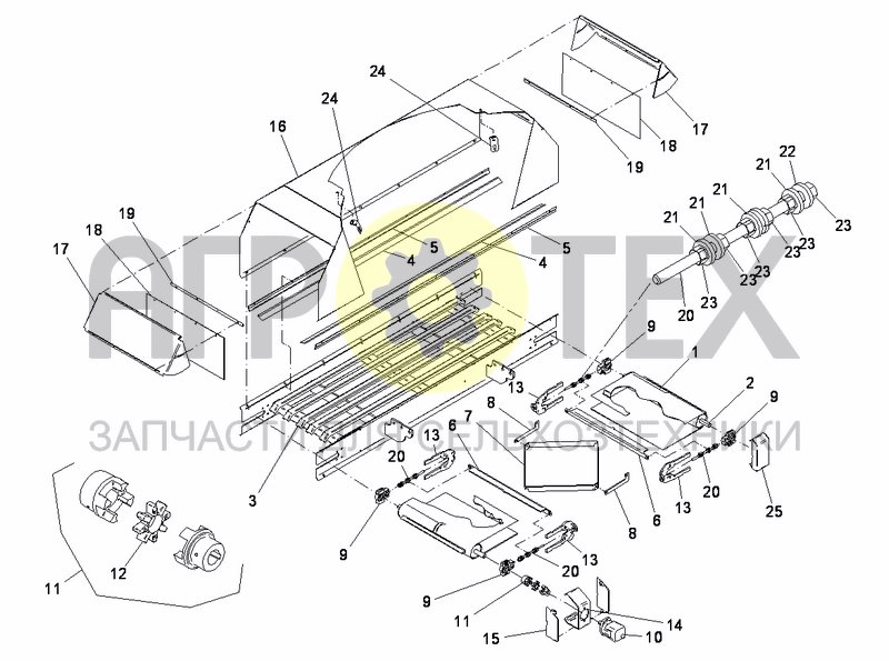 Чертеж FRONT CONVEYOR 2020MM