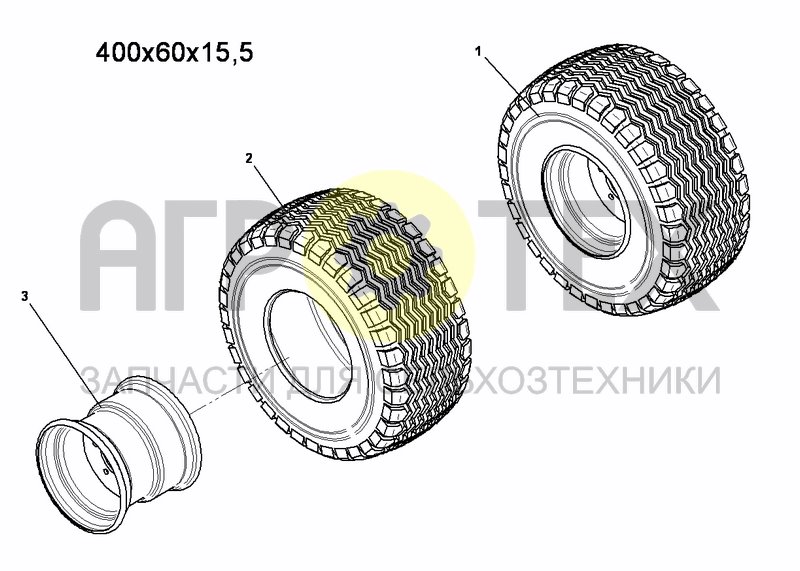 Чертеж WHEELS 400/60 15.5