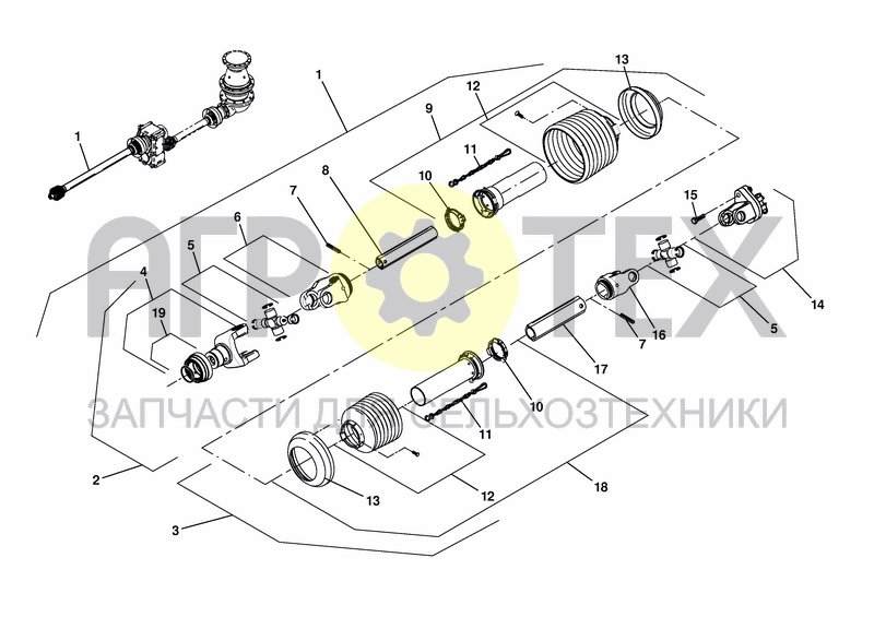 Чертеж DRIVE SHAFT GKN WS