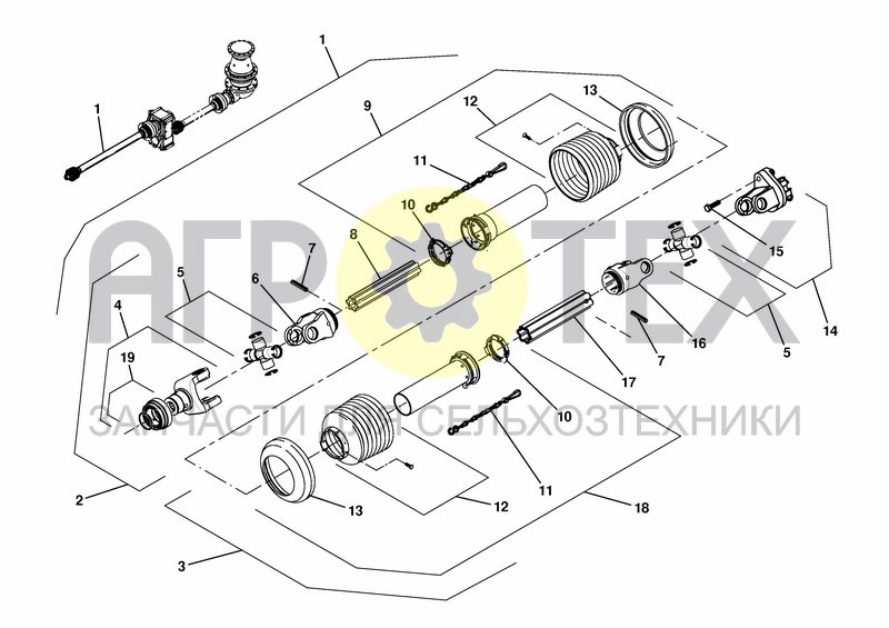 Чертеж DRIVE SHAFT GKN WS