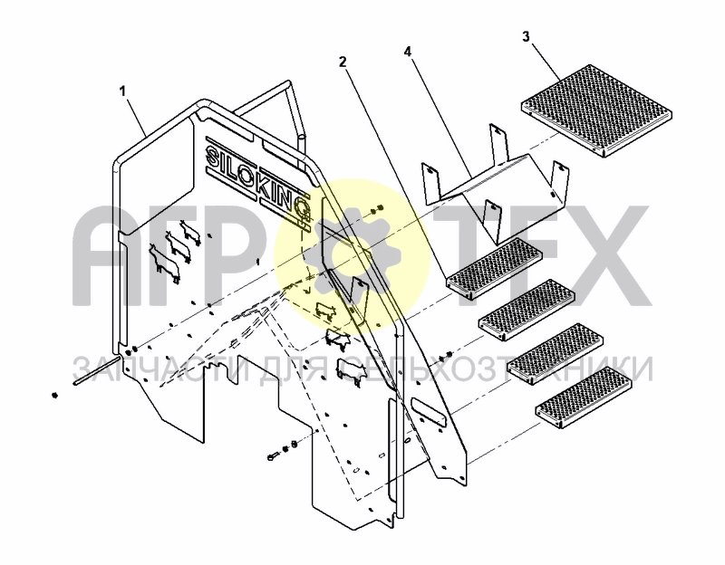 Чертеж STEPS - FOLD. CONV. NARR. CONFIG. FRONT MOUNTED