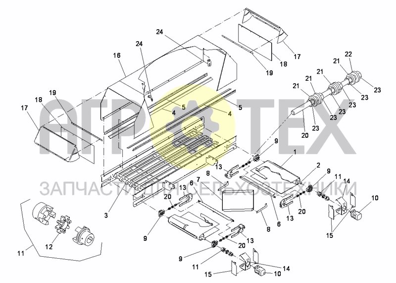 Чертеж FRONT CONVEYOR 1700MM