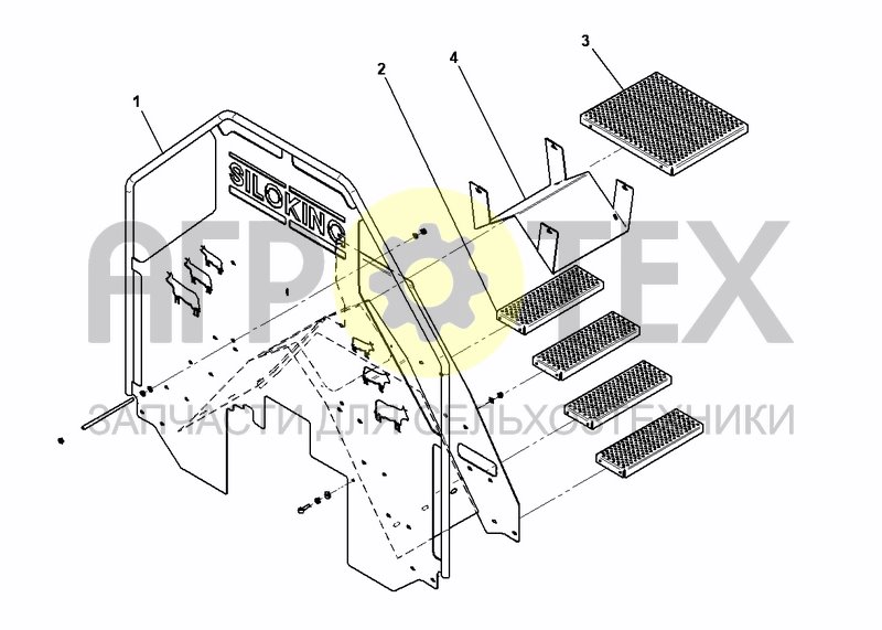 Чертеж STEPS - FOLD. CONV. NARR. CONFIG. FRONT MOUNTED