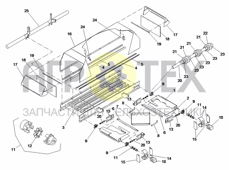 Чертеж REAR CONVEYOR 2020MM