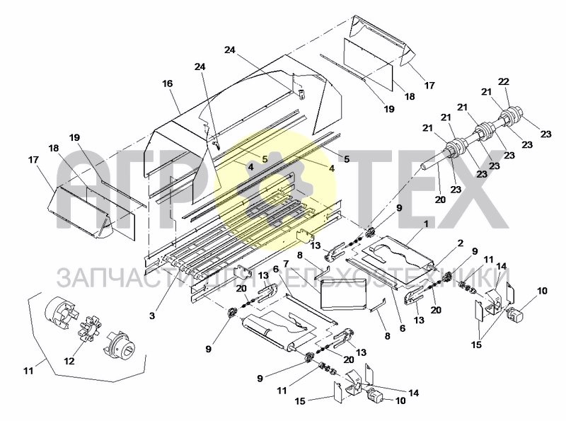 Чертеж FRONT CONVEYOR 2340MM