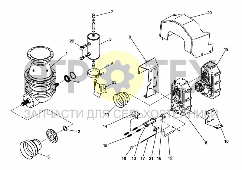 Чертеж GEARBOX WITH CONTROL GEAR