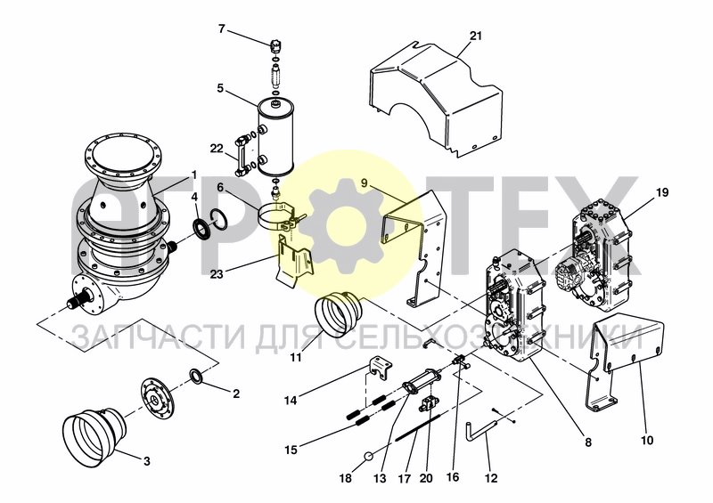 Чертеж GEARBOX WITH CONTROL GEAR