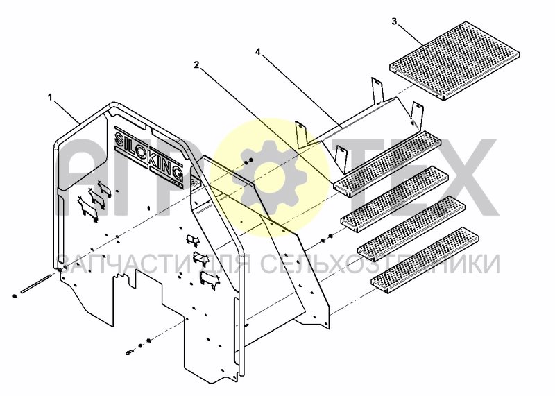 Чертеж STEPS - CONV. REAR MOUNTED