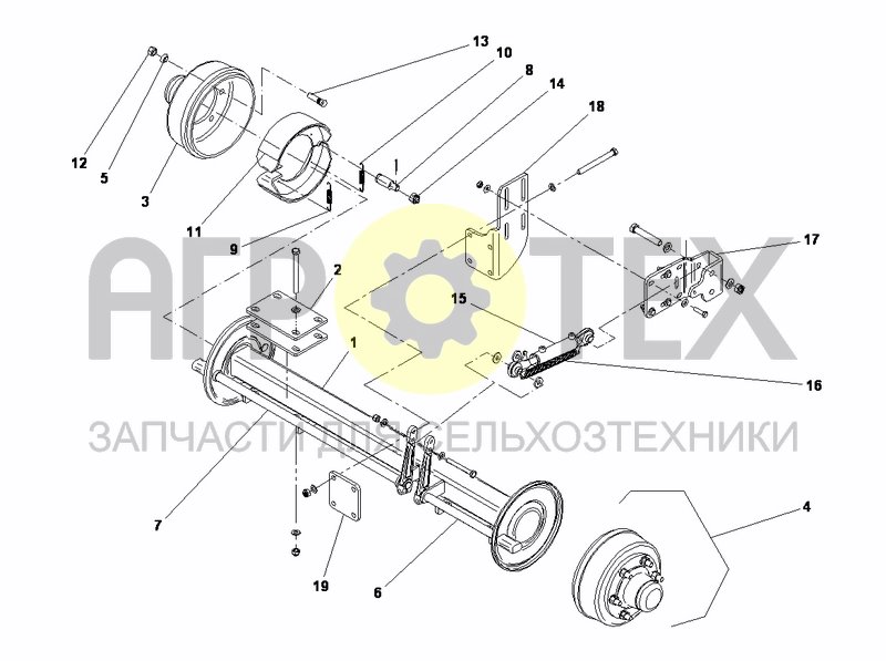 Чертеж WIDE AXLE (WITH TWIN WHEELS)